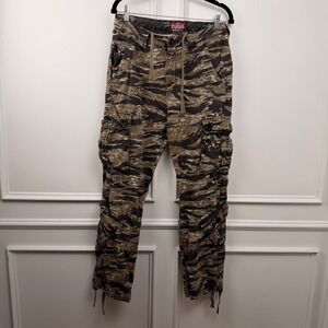 Matchstick Men Tiger Stripe Camo Cargo Pants Military Workwear Trousers M 30